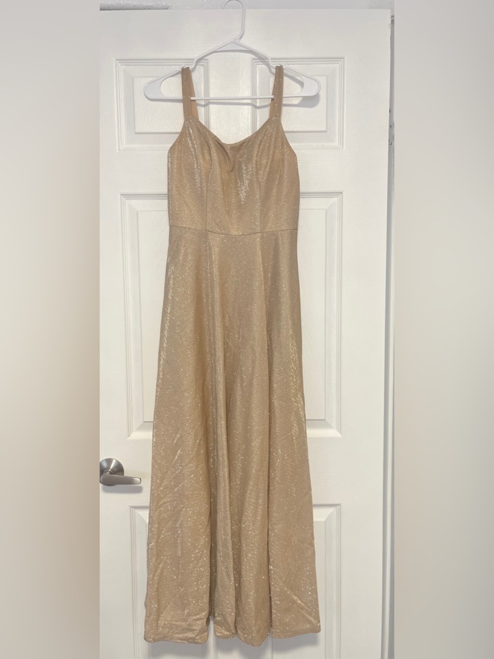 Gold Shine Strapless Evening Gown